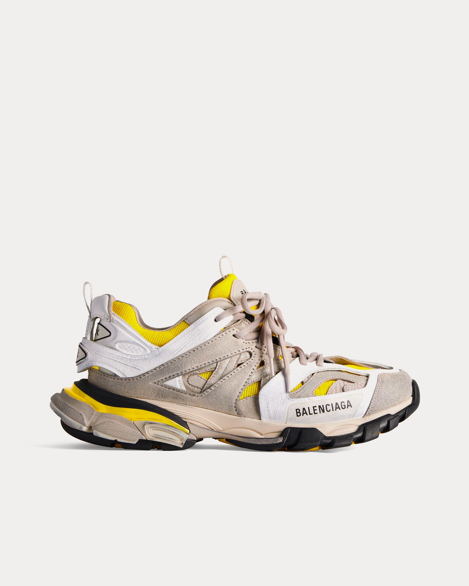 Balenciaga Women's Track Mesh & Suede-Like Fabric Yellow / White