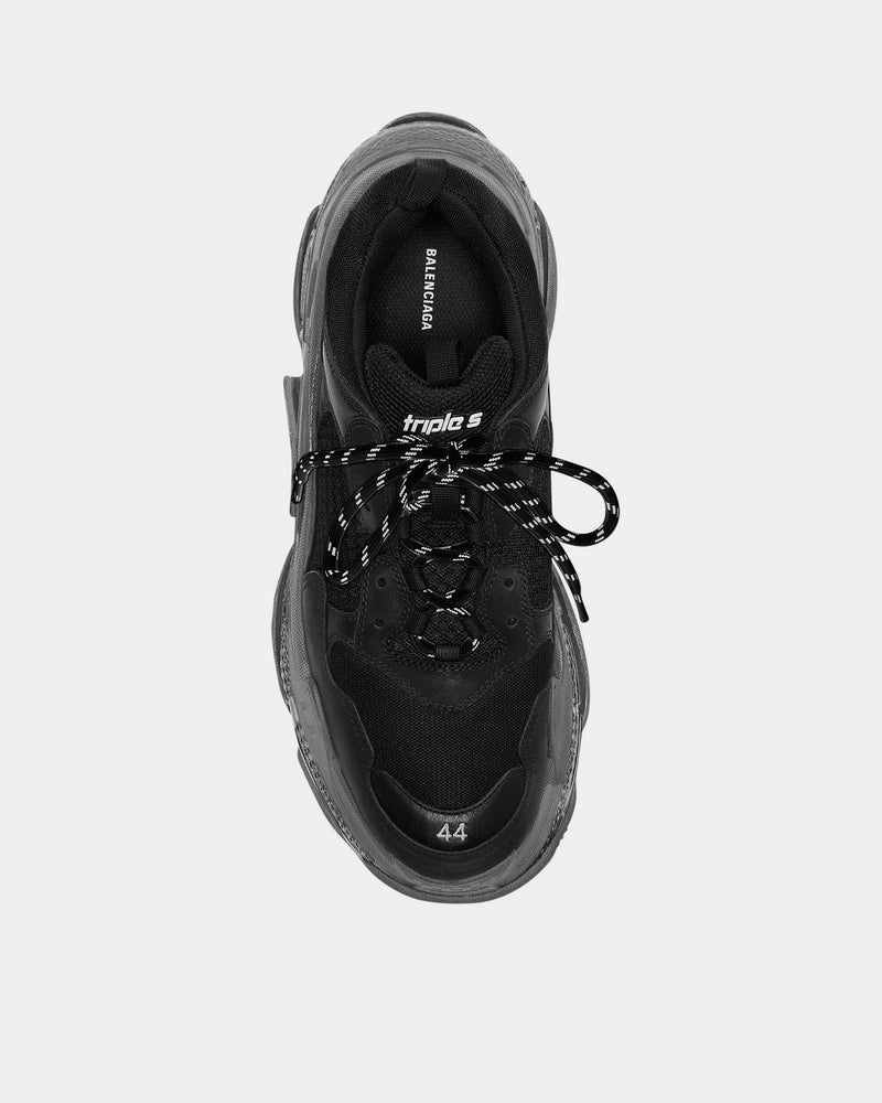 Balenciaga Triple S Clear Sole with Double Foam & Mesh Black Low Top Sneakers - 2