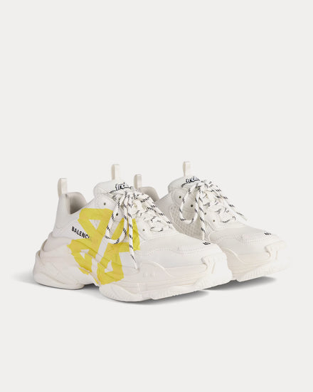 Balenciaga Triple S Tape Type White / Yellow Low Top Sneakers - 3