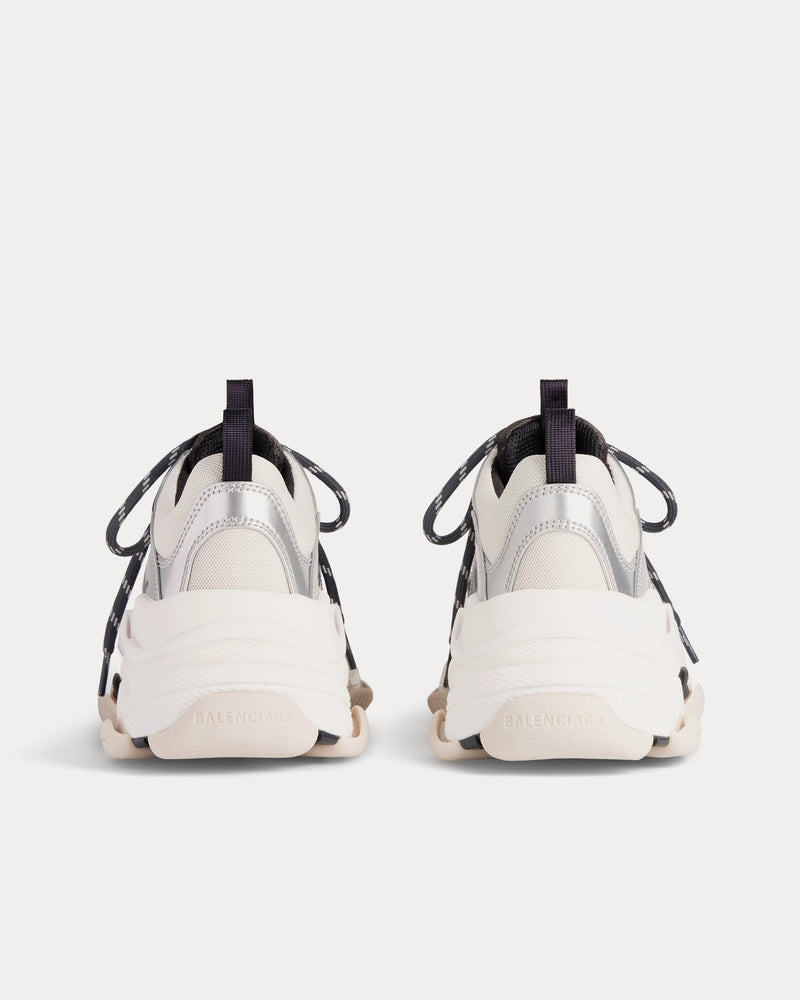 Balenciaga Women's Triple S Double Foam & Mesh Black / White / Silver Low Top Sneakers & Trainers