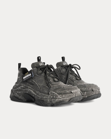 Balenciaga Triple S Canvas Black Low Top Sneakers - 3