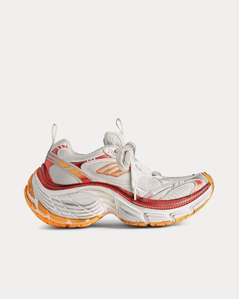 Balenciaga 10XL Mesh, TPU & Rubber White / Red / Orange Low Top Sneakers - 1