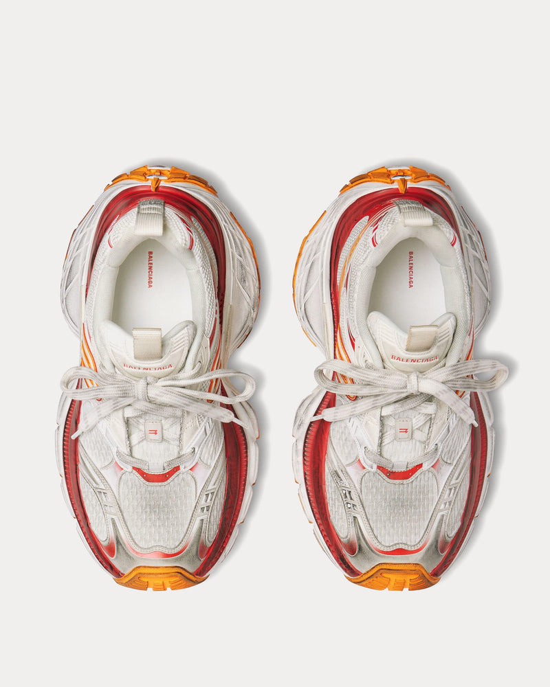 Balenciaga 10XL Mesh, TPU & Rubber White / Red / Orange Low Top Sneakers - 2