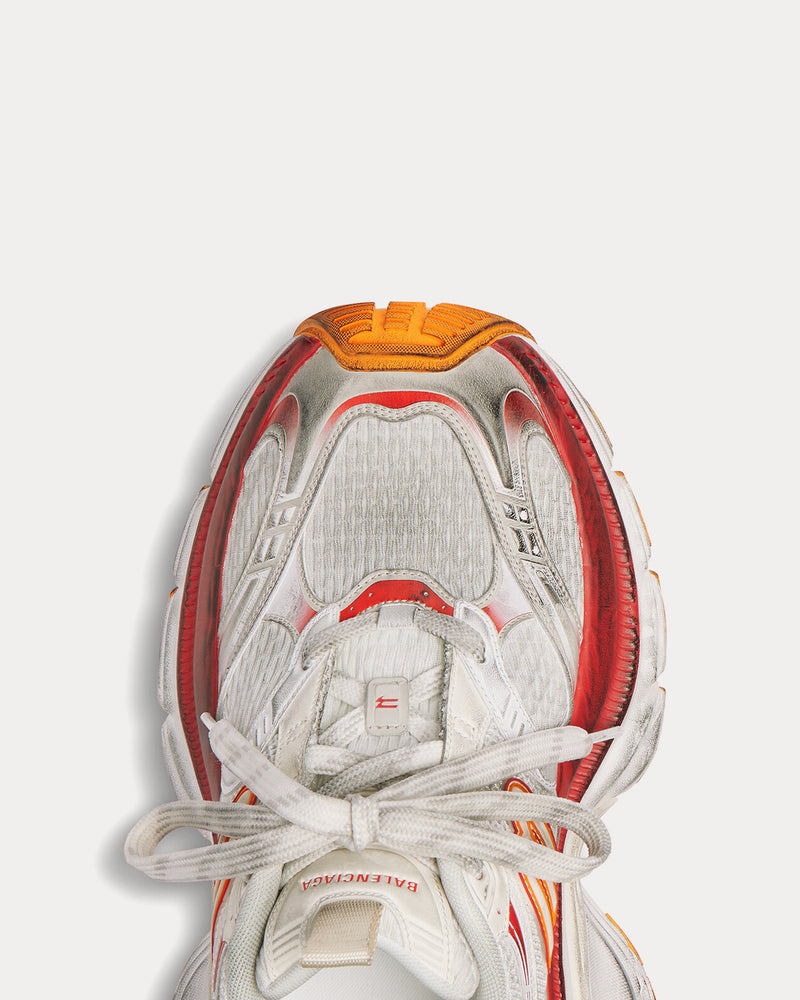 Balenciaga 10XL Mesh, TPU & Rubber White / Red / Orange Low Top Sneakers - 4