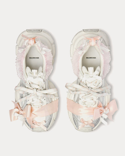 Balenciaga 3XL Lace White / Light Pink Low Top Sneakers - 2