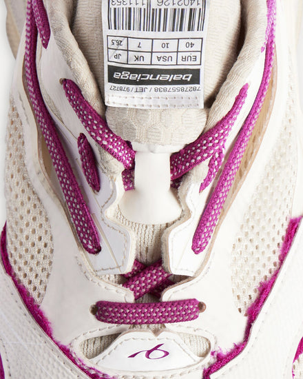 Balenciaga Jet Eggshell / Strawberry Pink Low Top Sneakers - 5