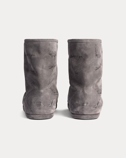 Balenciaga Alaska Soft Bootie Suede Grey Boots - 4