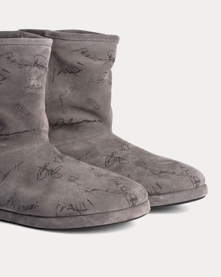 Balenciaga Alaska Soft Bootie Suede Grey Boots - 5