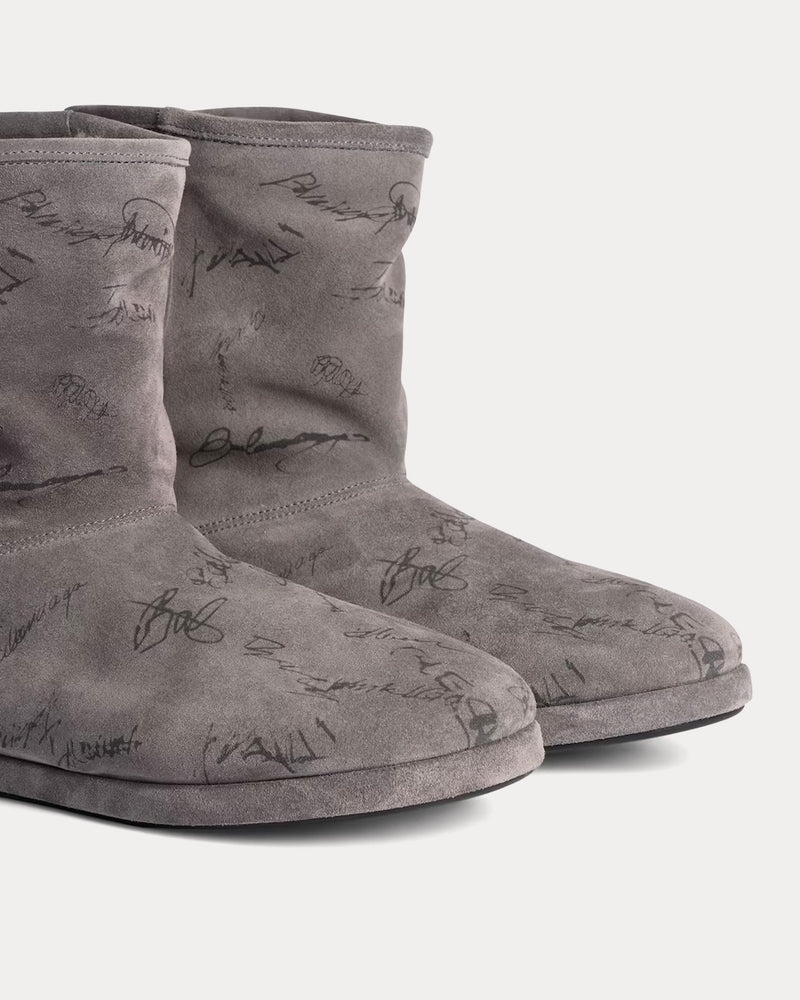 Balenciaga Alaska Soft Bootie Suede Grey Boots - 5