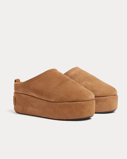 Balenciaga Alaska Soft Platform Brown Mules - 3