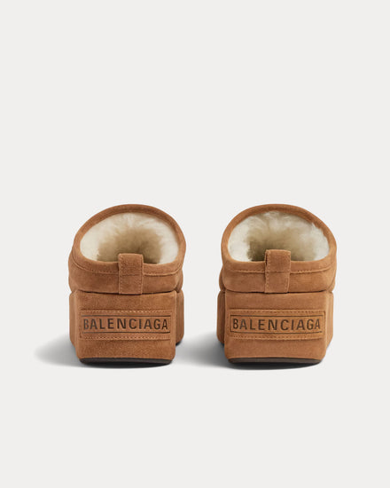 Balenciaga Alaska Soft Platform Brown Mules - 4