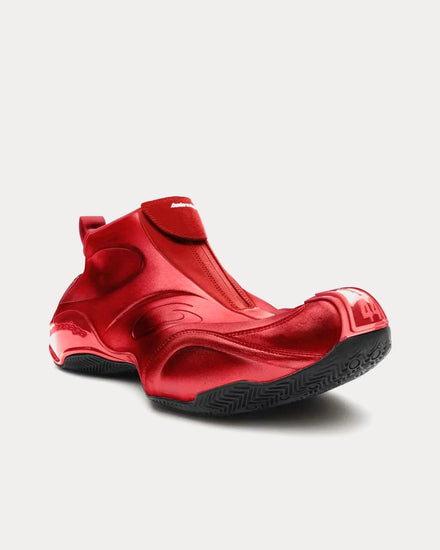 Balenciaga Basketball Red Mid Top Sneakers - 2