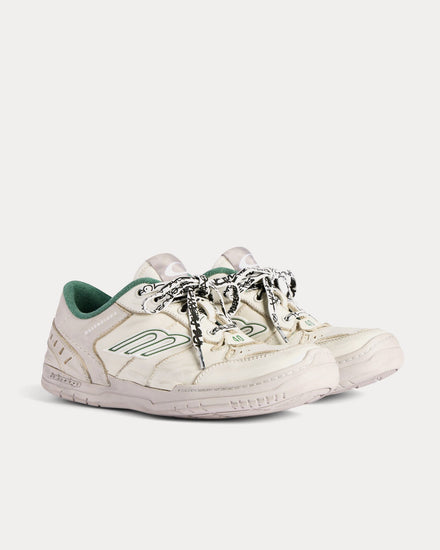 Balenciaga Hamptons Worn-Out Beige / Green Low Top Sneakers - 3