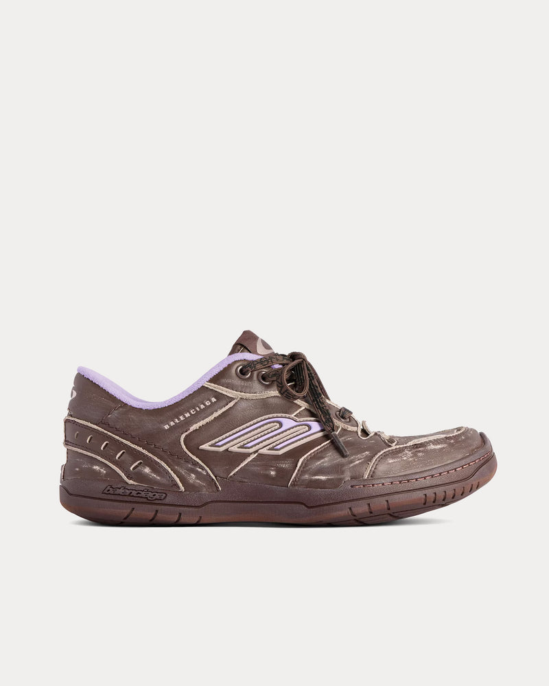Balenciaga Hamptons Worn-Out Brown / Lilac Low Top Sneakers - 1