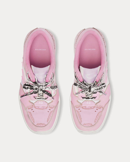 Balenciaga Hamptons Worn-Out Pink / White Low Top Sneakers - 2
