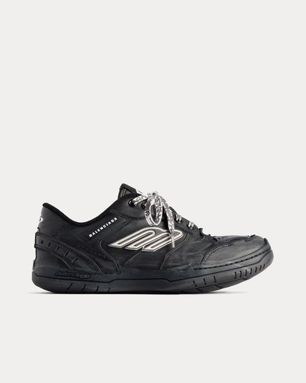 Balenciaga Hamptons Worn-Out Black Low Top Sneakers - 1