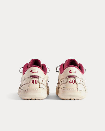 Balenciaga Hamptons Worn-Out Off White / Red Low Top Sneakers - 4