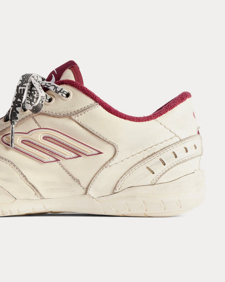 Balenciaga Hamptons Worn-Out Off White / Red Low Top Sneakers - 5