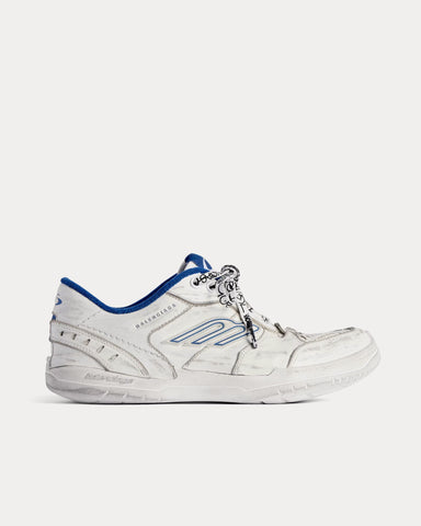 Balenciaga Hamptons Worn-Out White / Dark Blue / Grey Low Top Sneakers