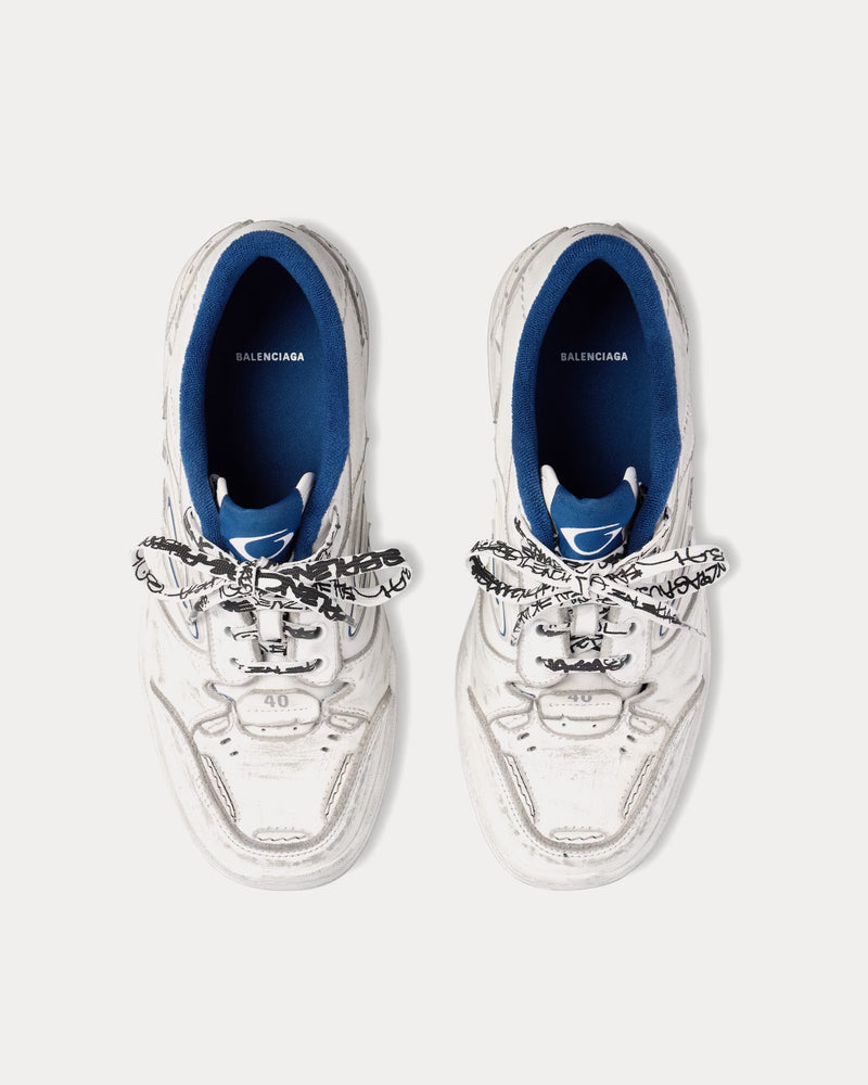 Balenciaga Hamptons Worn-Out White / Dark Blue / Grey Low Top Sneakers - 2