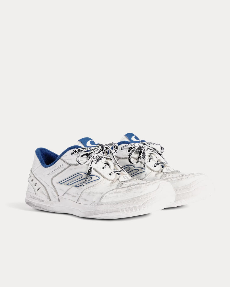 Balenciaga Hamptons Worn-Out White / Dark Blue / Grey Low Top Sneakers - 3