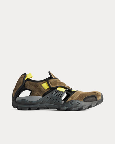 Balenciaga Hike Taupe / Black / Neon Yellow Sandals