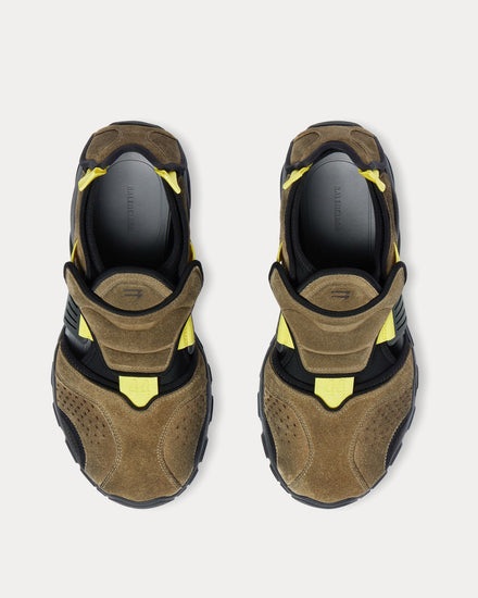 Balenciaga Hike Taupe / Black / Neon Yellow Sandals - 2