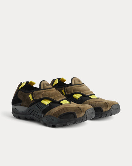 Balenciaga Hike Taupe / Black / Neon Yellow Sandals - 3