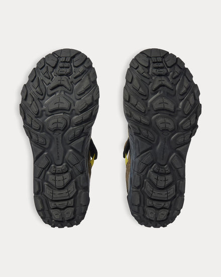 Balenciaga Hike Taupe / Black / Neon Yellow Sandals - 4
