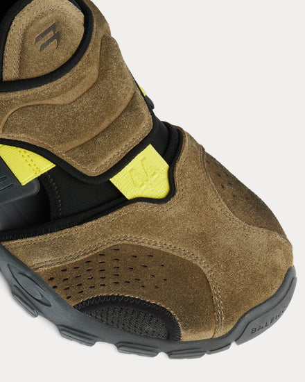 Balenciaga Hike Taupe / Black / Neon Yellow Sandals - 5