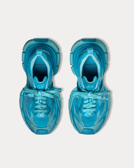 Balenciaga 3XL Mesh & Suede-Like Blue Low Top Sneakers - 2