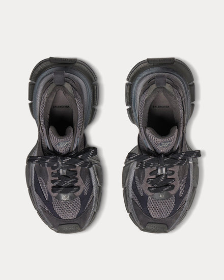 Balenciaga 3XL Mesh & Suede-Like Dark Grey Low Top Sneakers - 2