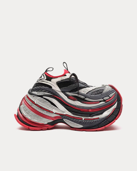 Balenciaga Men's Platform Black Red White Low Top Sneakers