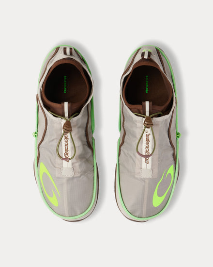 Balenciaga Pocket Beige / Neon Green Slip On Sneakers - 2