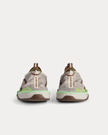 Balenciaga Pocket Beige / Neon Green Slip On Sneakers - 3