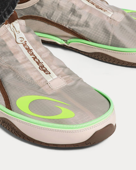 Balenciaga Pocket Beige / Neon Green Slip On Sneakers - 6