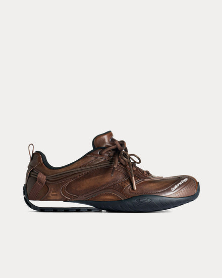 Balenciaga Radar Leather Brown / Black Low Top Sneakers - 1