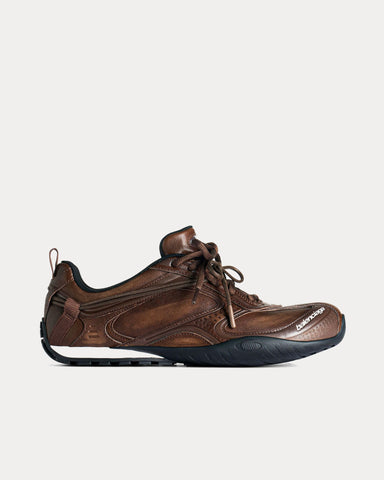 Balenciaga Radar Leather Brown / Black Low Top Sneakers