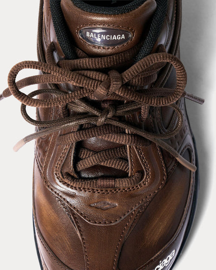 Balenciaga Radar Leather Brown / Black Low Top Sneakers - 5