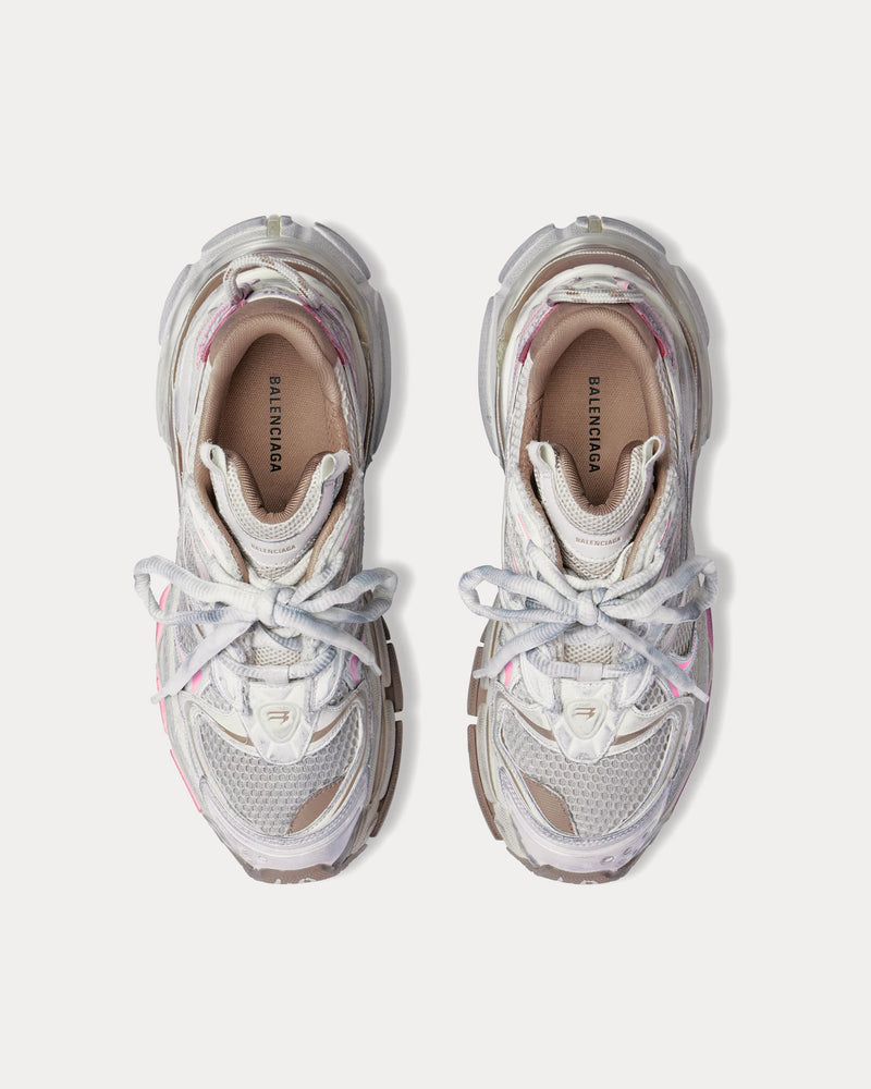 Balenciaga Runner 2.0 Mesh & Polyurethane Taupe / Pink Low Top Sneakers - 2