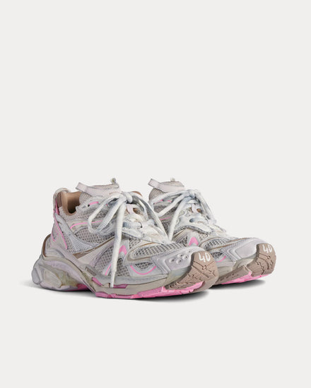 Balenciaga Runner 2.0 Mesh & Polyurethane Taupe / Pink Low Top Sneakers - 3