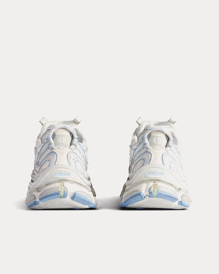 Balenciaga Runner 2.0 Mesh & Polyurethane White / Light Blue / Grey Low Top Sneakers - 4