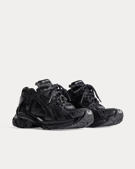 Balenciaga Men's Runner Mesh & Nylon Black Low Top Sneakers