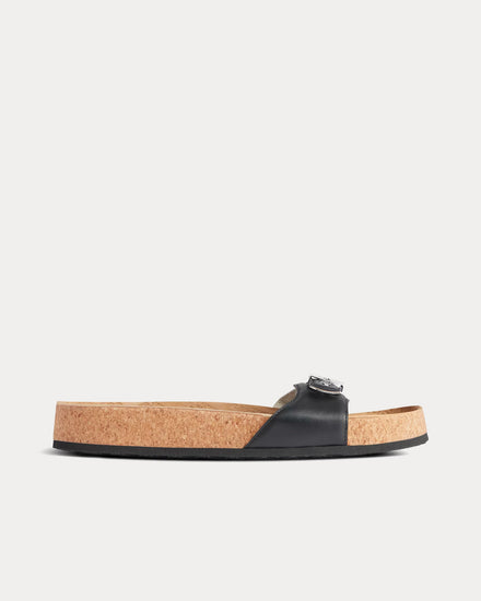 Balenciaga x Scholl Flat Calfskin Black Sandals - 1
