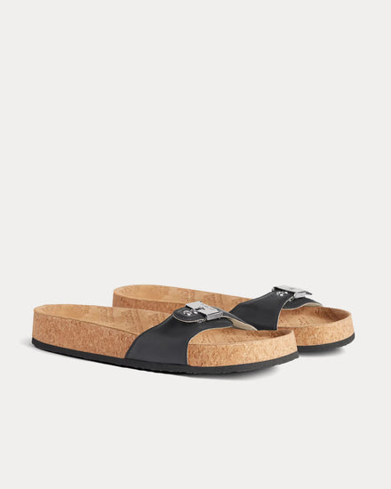 Balenciaga x Scholl Flat Calfskin Black Sandals - 3