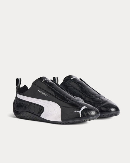 Balenciaga x Puma Speedcat Leather Black / White Slip On Sneakers - 3