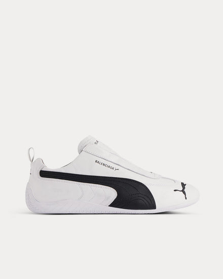 Balenciaga x Puma Speedcat Leather White / Black Slip On Sneakers - 1