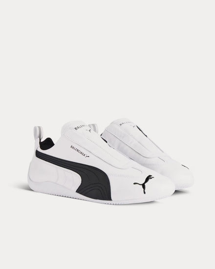 Balenciaga x Puma Speedcat Leather White / Black Slip On Sneakers - 3