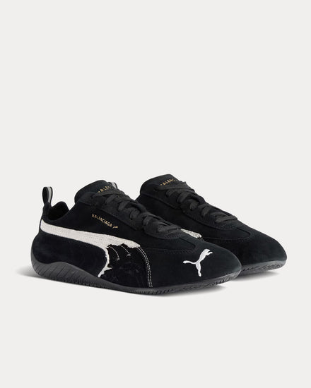 Balenciaga x Puma Speedcat Suede Black / White Low Top Sneakers - 3