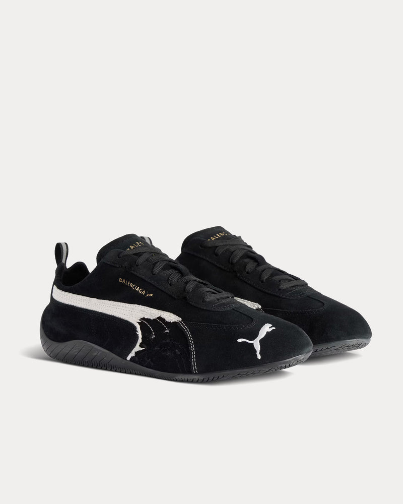 Balenciaga x Puma Speedcat Suede Black / White Low Top Sneakers - 3